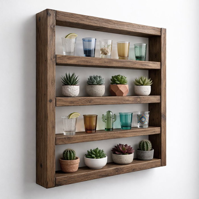 Hanah Home R-Raf301 Estantería Decorativa de Madera Maciza